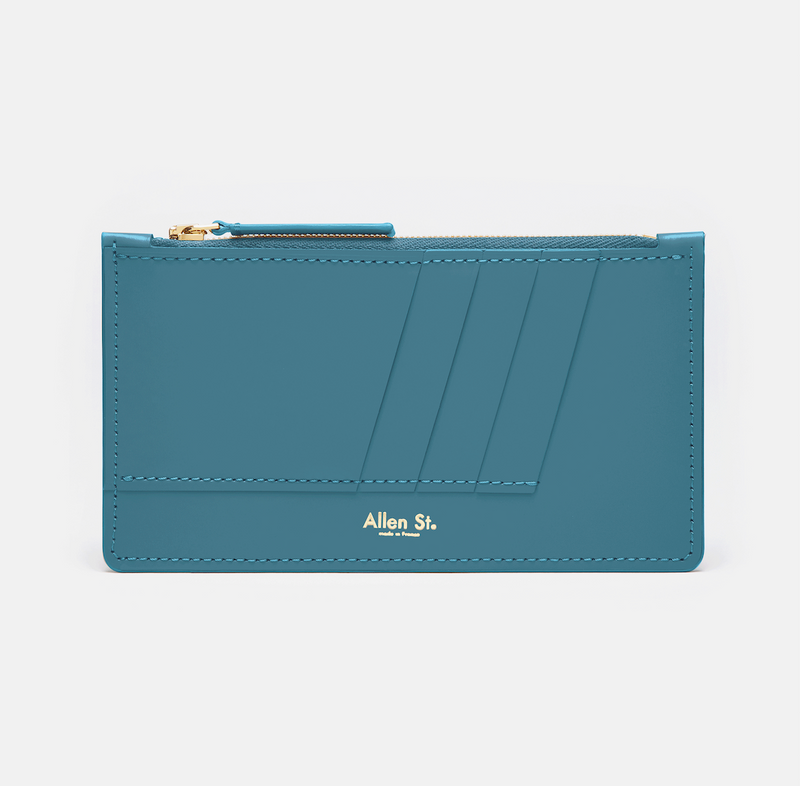 MAGNOLIA - ZIP WALLET - BLUE JEANS UPCYCLED LEATHER