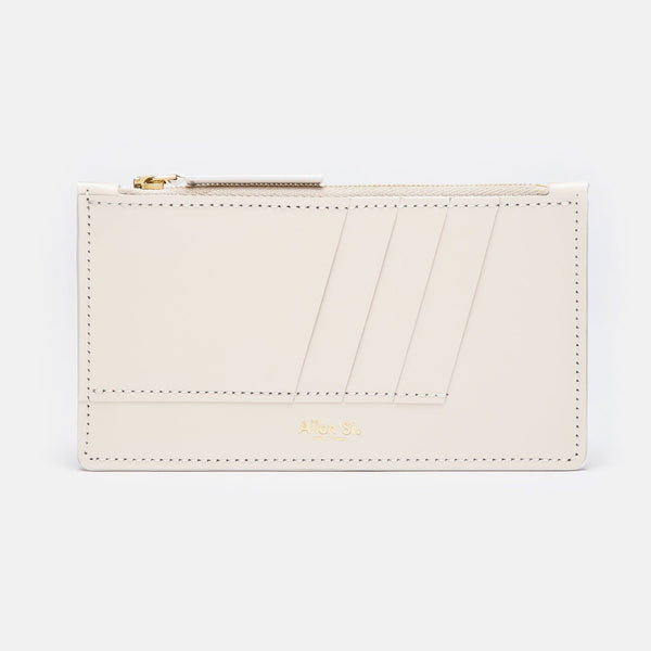 MAGNOLIA - ZIP WALLET - WHITE UPCYCLED LEATHER
